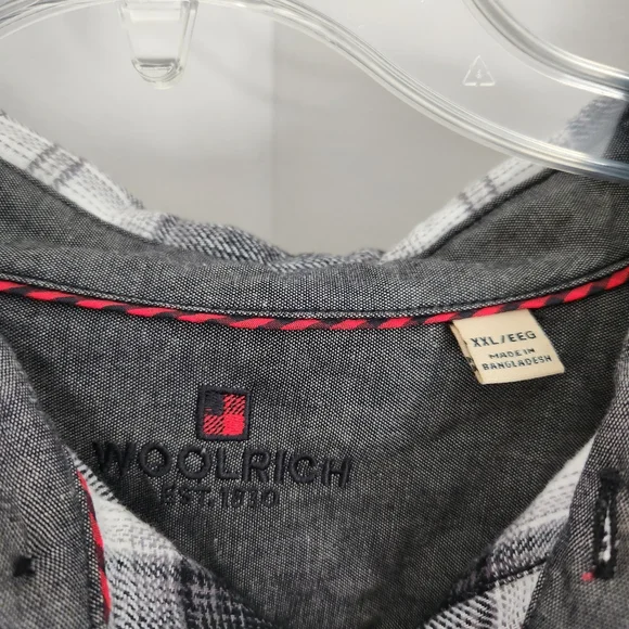 Woolrich top NWT men's XXL ultimate flannel button down black white - Picture 2 of 6